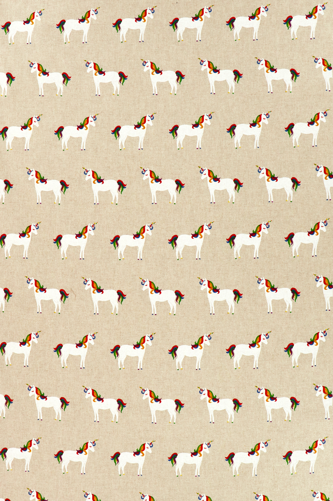 Canvas, unicorno bianco con criniera variopinta
