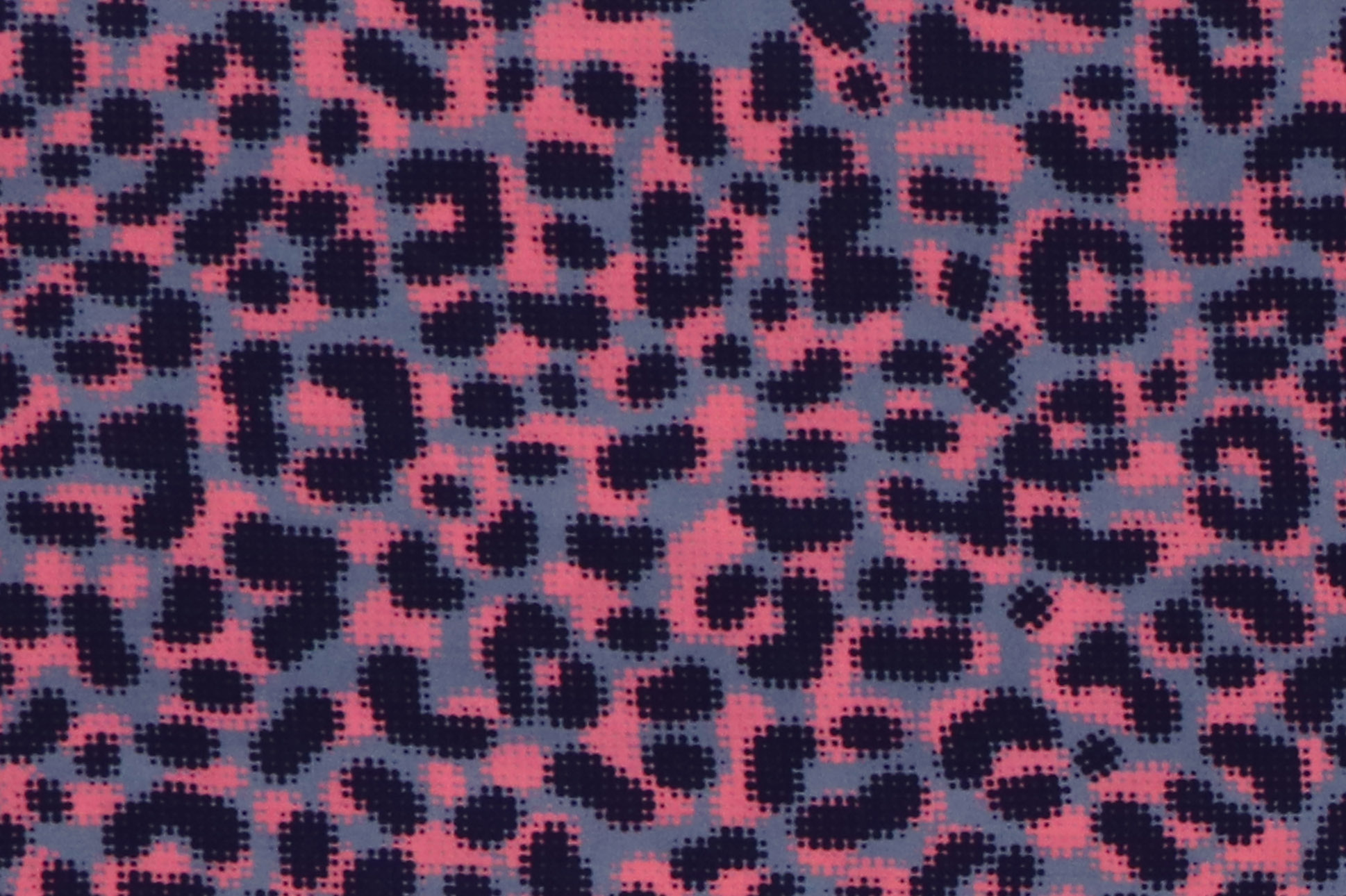 Viscosa, motivo leopardato by Thorsten Berger, blu/pink