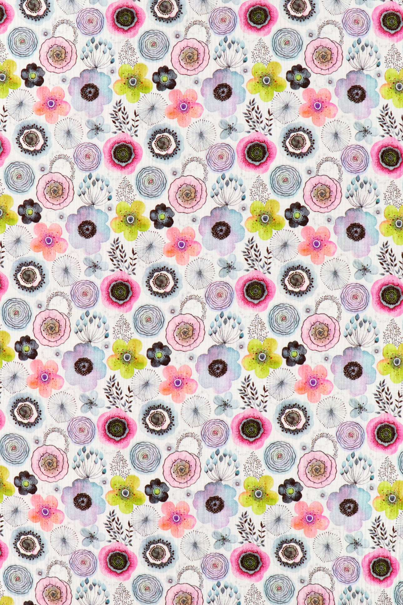 Mussola, fiori acquerello