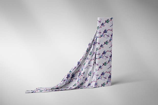 Jersey "Fräulein von Julie", fiori e libellule