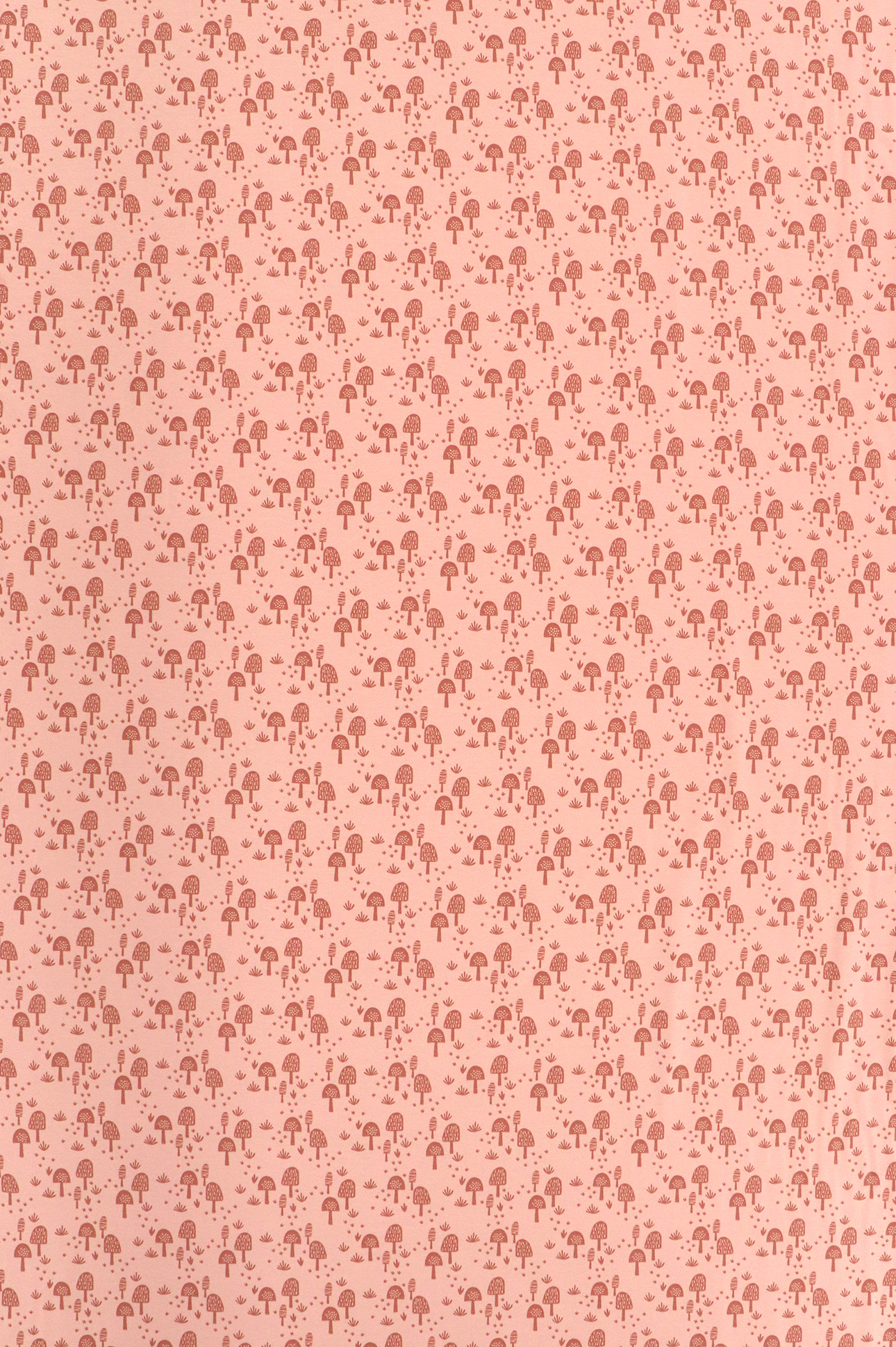 Jersey di cotone, funghi su rosa