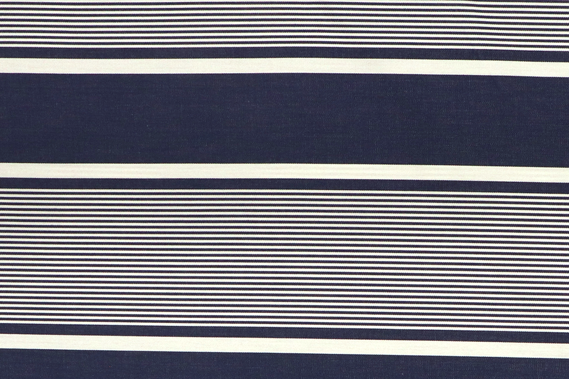 Tessuto da decorazione, dralon esterno, strisce strette e larghe blu jeans