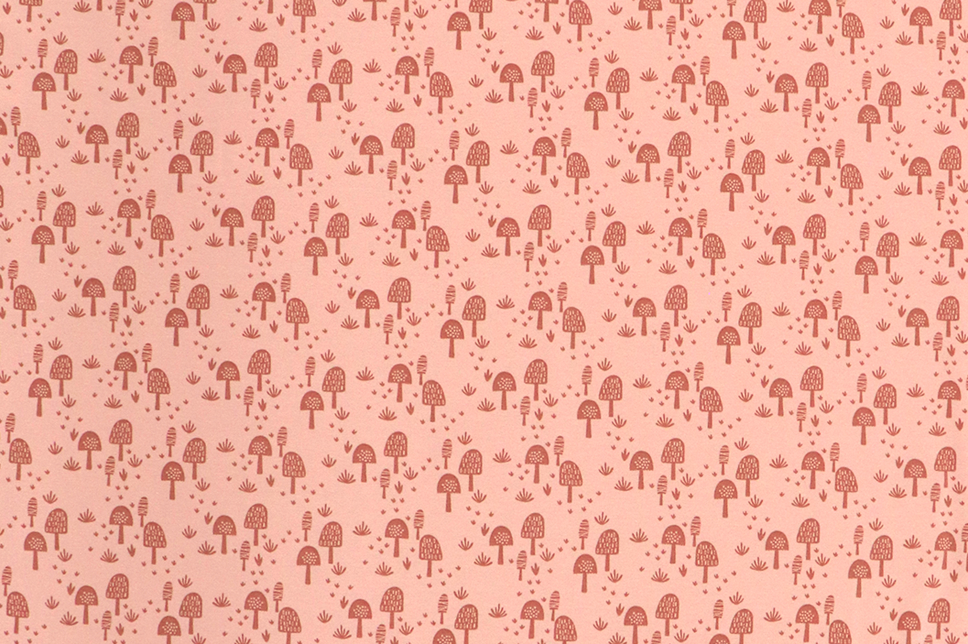 Jersey di cotone, funghi su rosa