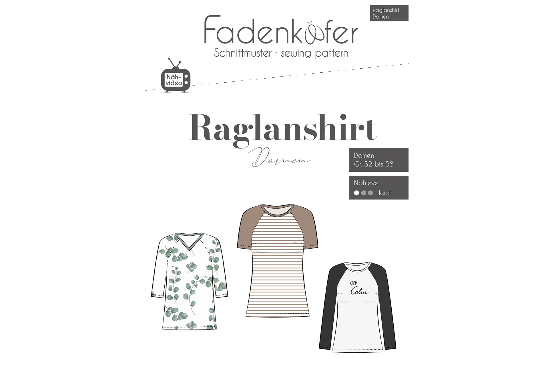 Cartamodello Fadenkäfer, shirt raglan donna 