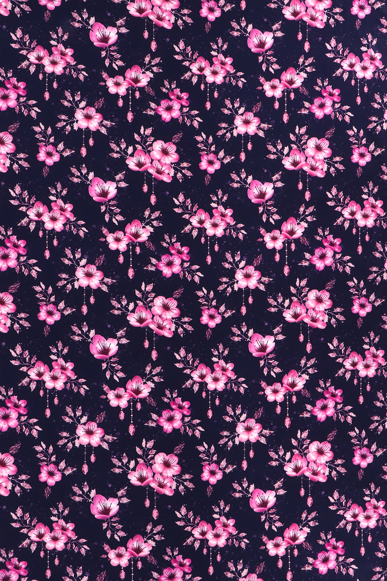 Jersey di cotone, fiori e cristalli