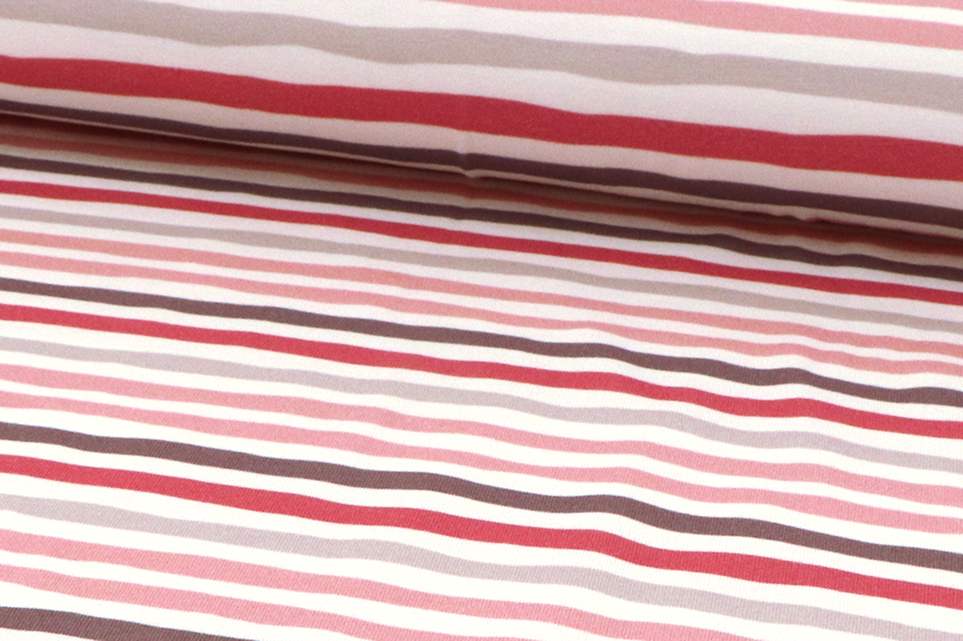 Jersey di cotone, strisce nei toni del grigio/rosa
