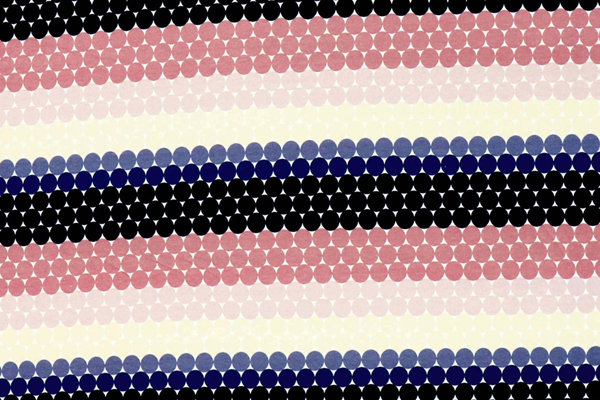 French Terry "Fräulein von Julie", punti geometrici in tonalità di blu e rosa