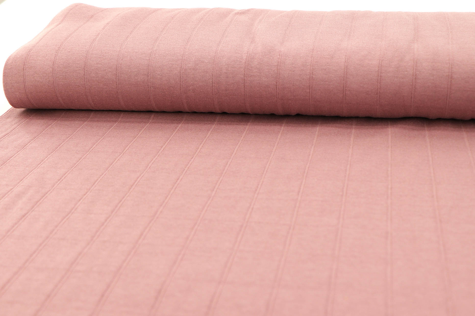 Jersey di cotone, doppio strato in maglia rosa antico