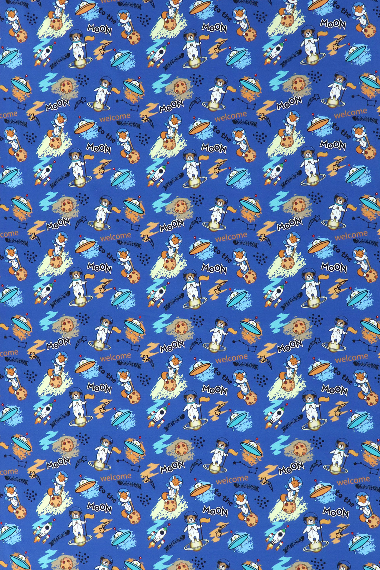 Jersey "Fräulein von Julie", cani astronauti su fondo blu elettrico