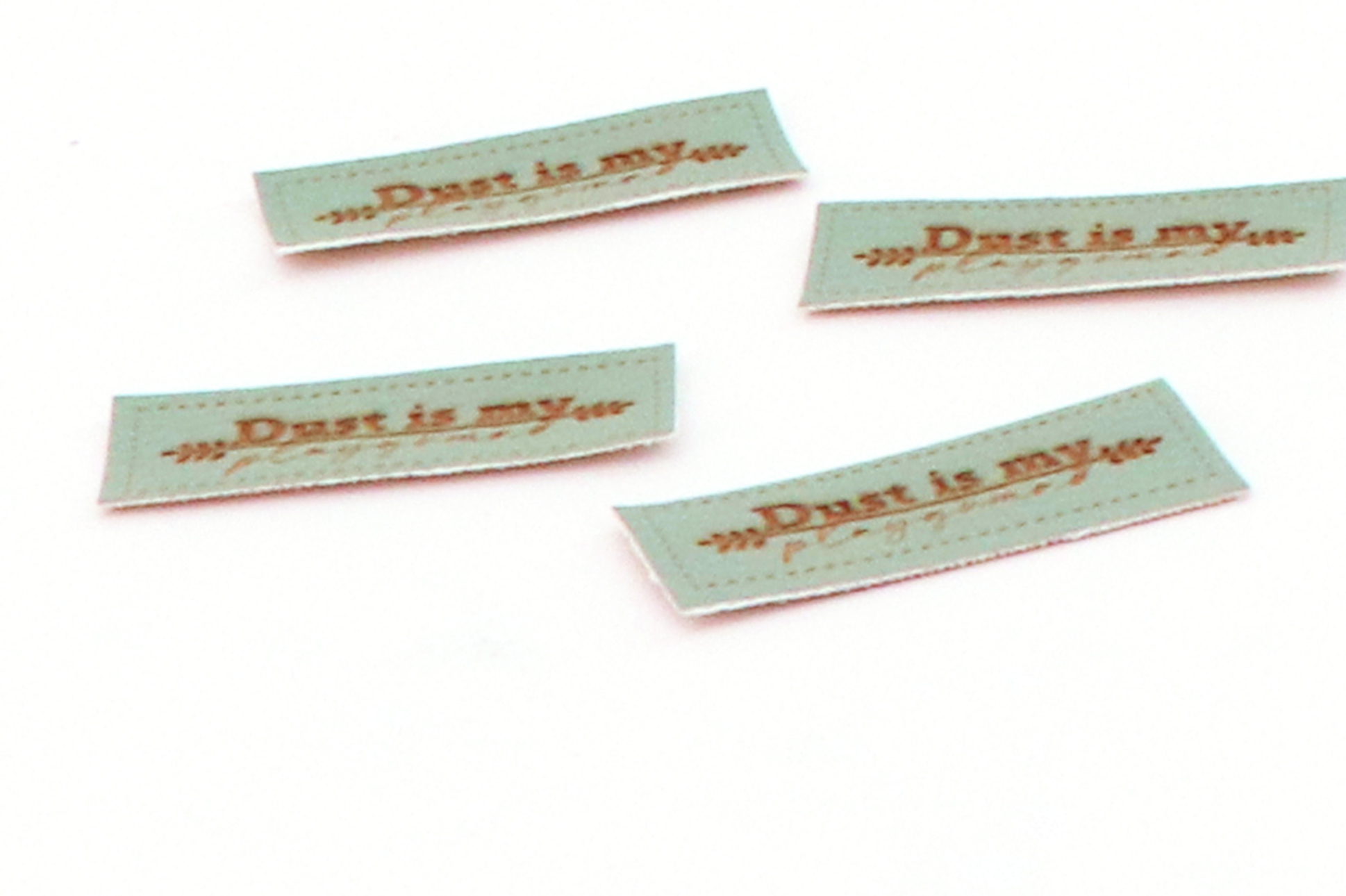 Etichetta "Dust is my playground", verde menta