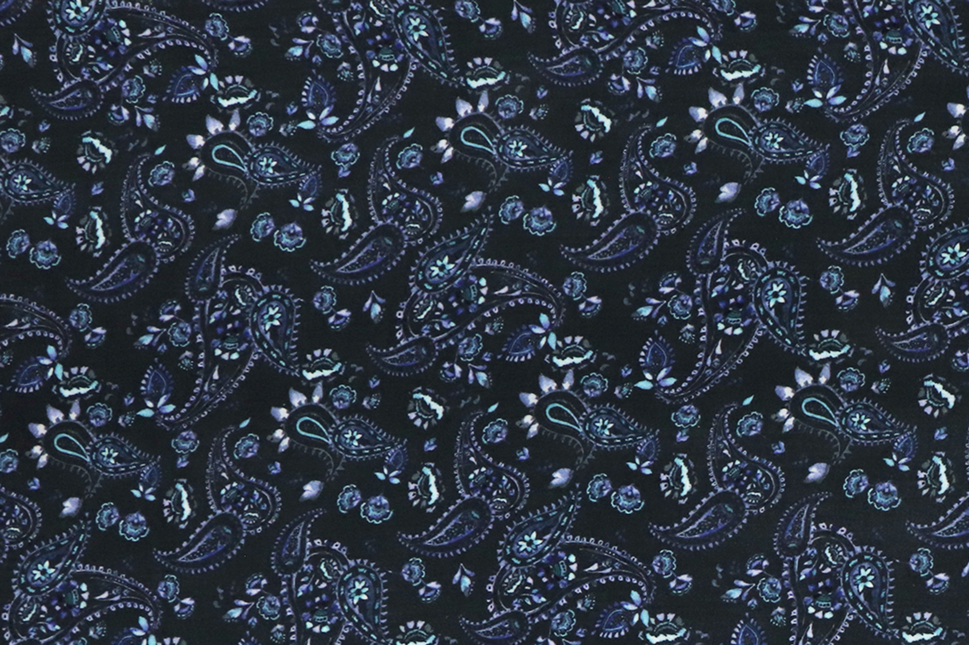 Mussola, ornamenti in toni blu su fondo blu scuro