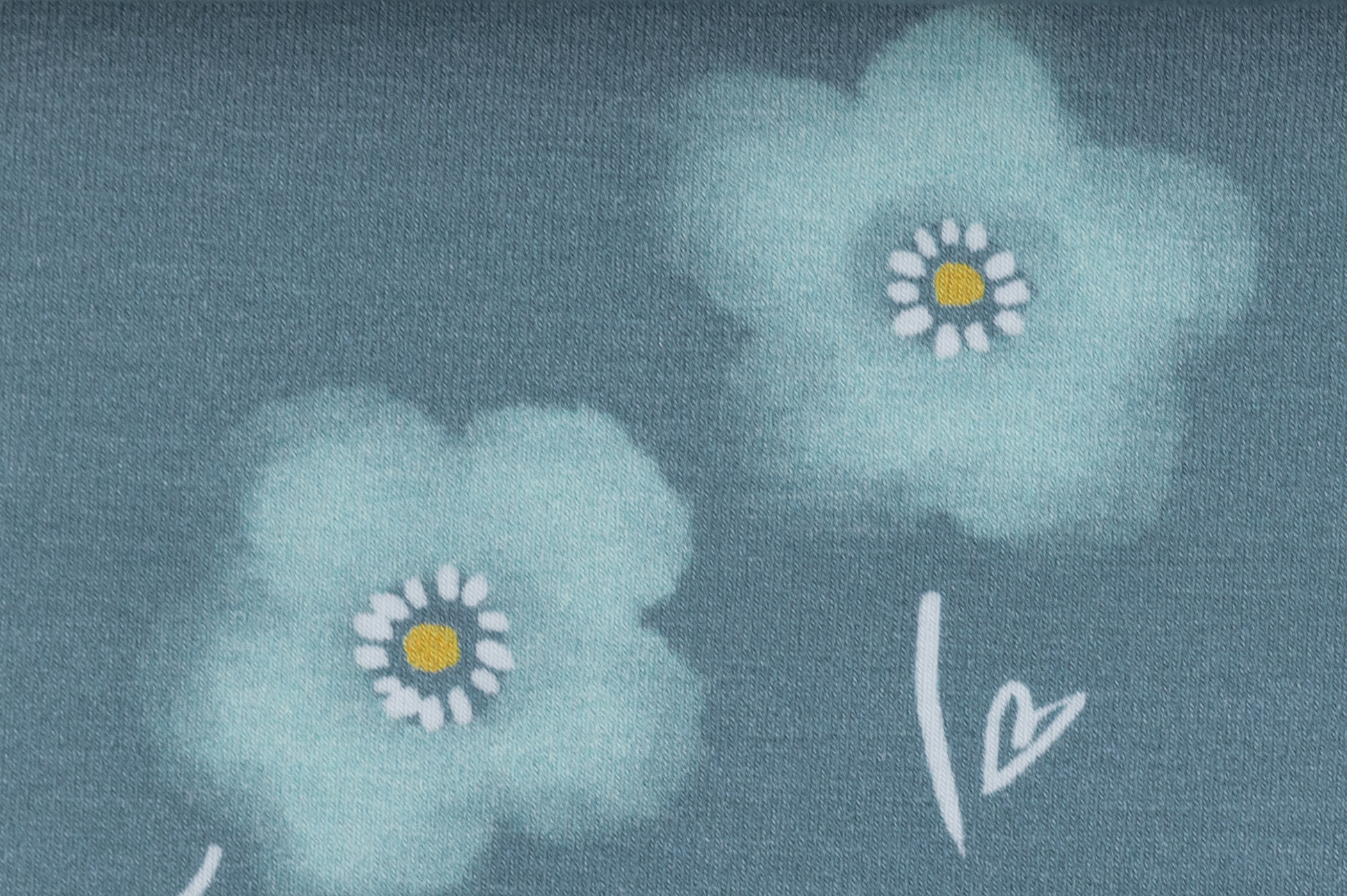 Jersey di cotone, graphic flower blu 2