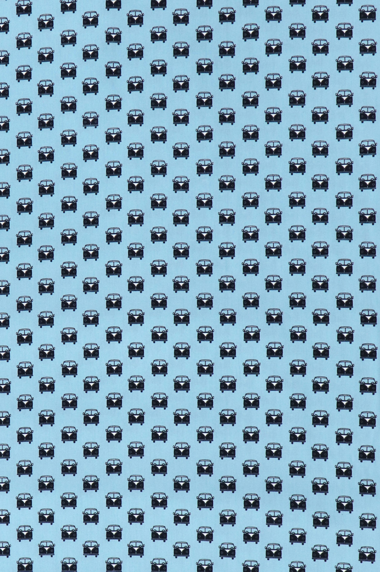Popeline di cotone, "Bulli" su fondo azzurro