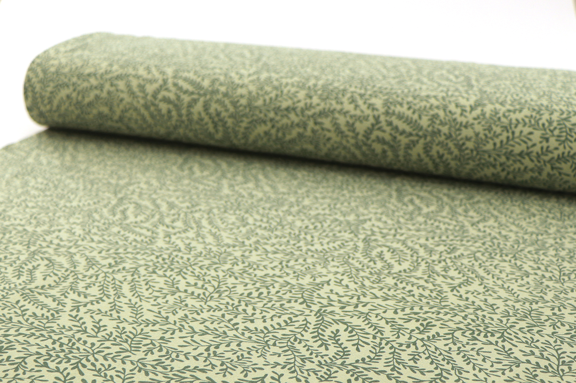Jersey di cotone, ramo con foglie verdi