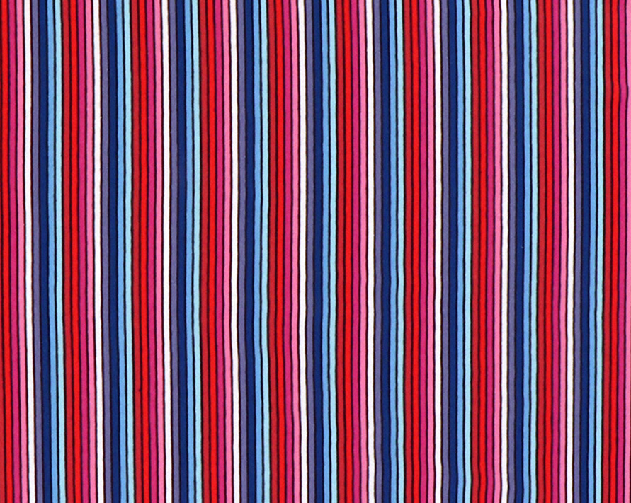 Jersey di cotone, strisce sottili blu e rosse